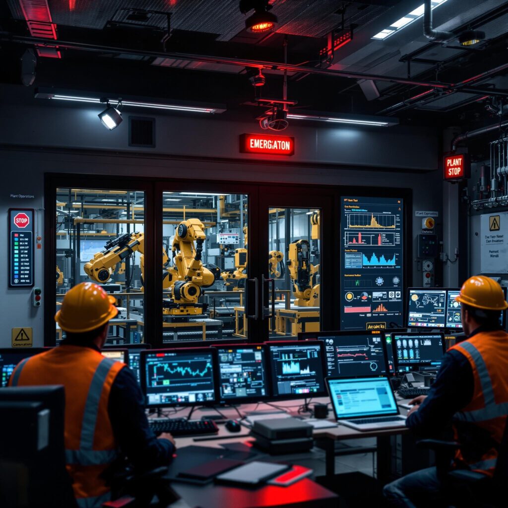 A Group Of Men In A Factory